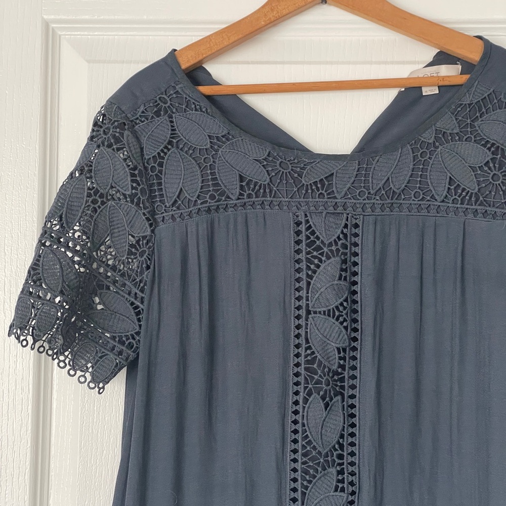 Slate Crochet Shift Dress